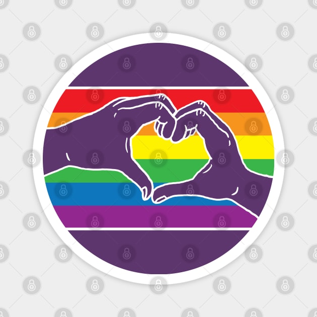 Rainbow Pride Heart Hands Magnet by Jitterfly